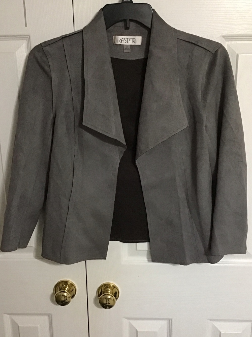 Kasper Women's Light Gray Open Front Blazer